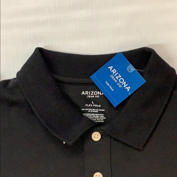 SOLD Arizona large polo flex collared black shirt - Picture 2 of 3